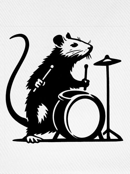 Ratte am Schlagzeug