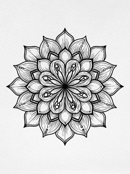 Blüten-Mandala, Symbol der Harmonie, Blumenlogo