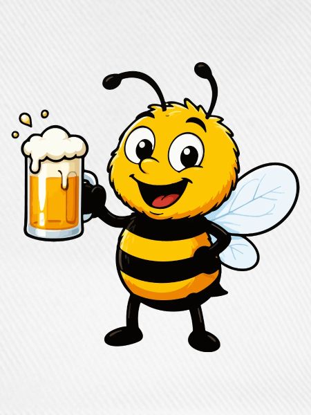 Fröhliche Bierbiene mit Krug