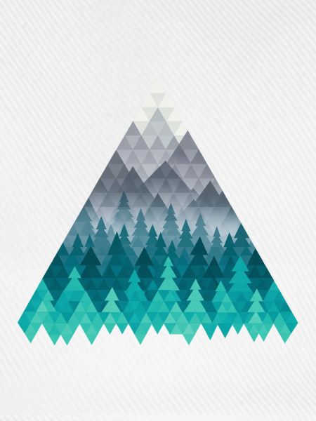 Geometrischer Wald im Blaugrün