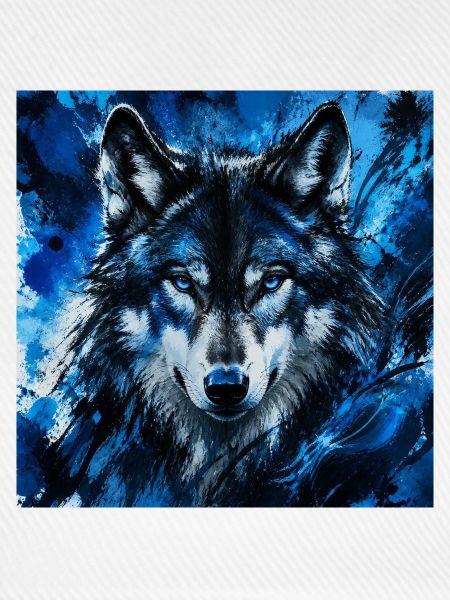 Azure Wolf Porträt-Splash