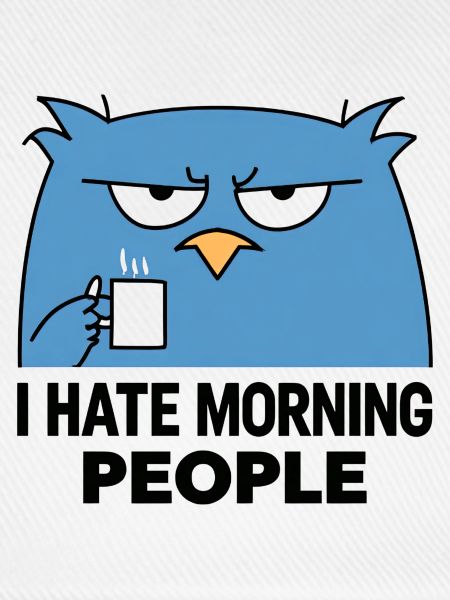 Grummelige Eule Kaffee Morgen