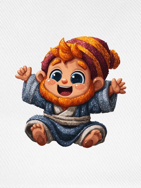 Zwergenbaby mit Strickmütze