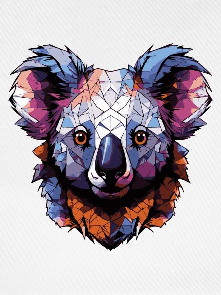 Koala Kopf Geometrisch Bunt