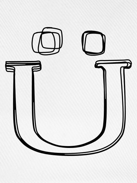 Buchstabe Ü handgezeichnet