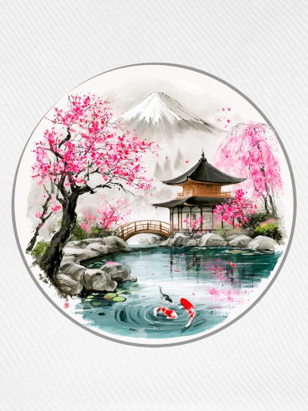 Japanischer Teich im Kirschblüten-Pavillon