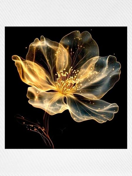 Goldene auf schwarzer leuchtender Blume