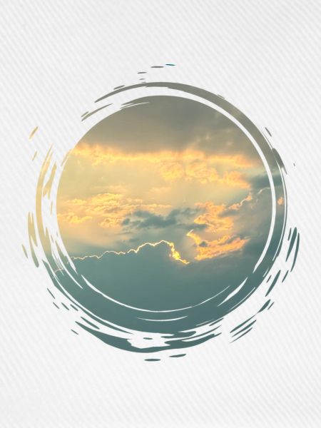 Sunlit Sky Circle Pinseldruck