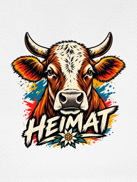 Heimat Kuh Kunstprint