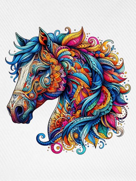 Pferd mit Mandalas verziert