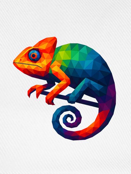 WPAP Stil Tiere - Chamäleon