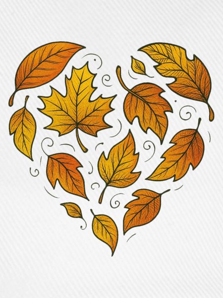 Herbstliches Herzblattmuster