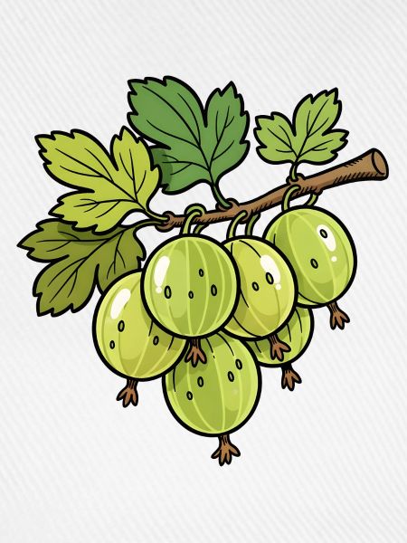 Stachelbeeren Zweig Illustration