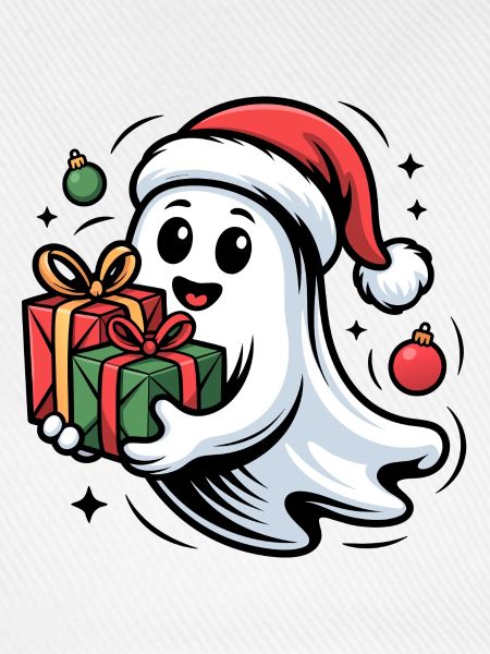 Weihnachtsgeist mit Geschenken Cartoon