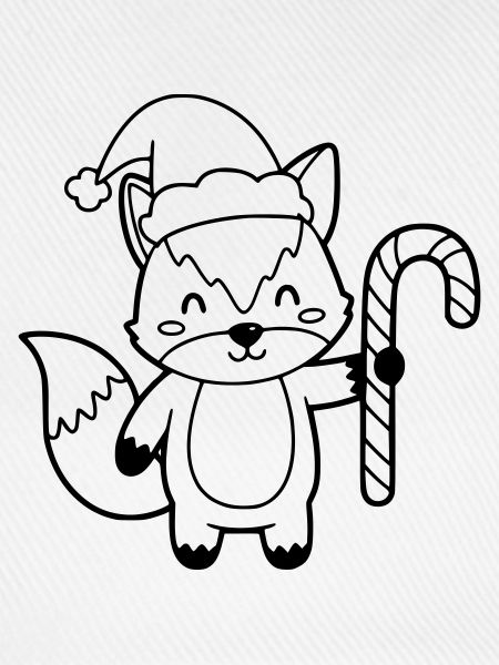 Weihnachtsfuchs mit Candy Cane Illustration