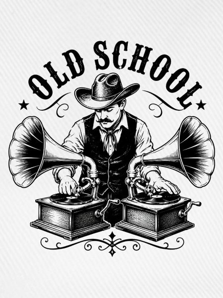 Old School DJ mit Grammophon