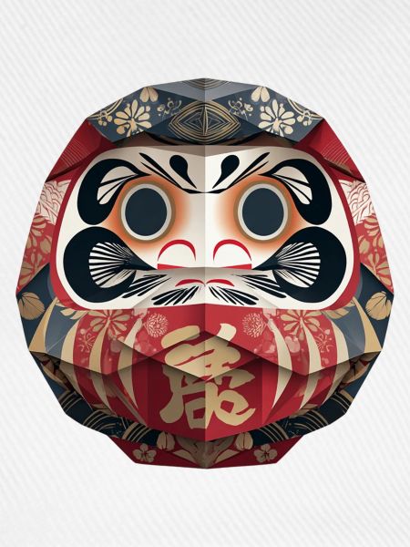 Geometrische Daruma Muster Origami Daruma 