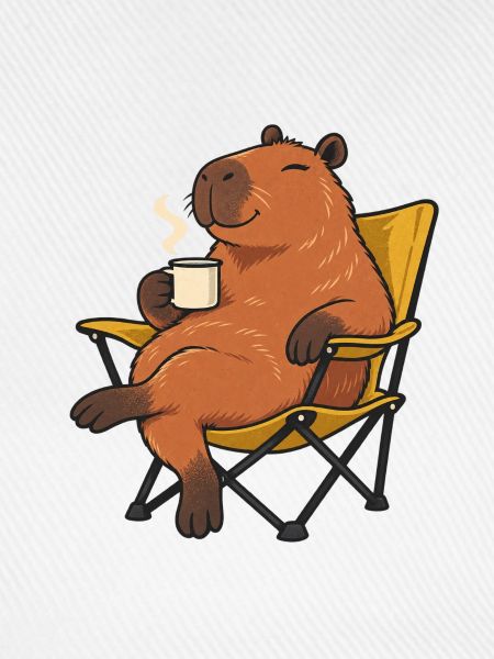 Entspanntes Capybara beim Camping