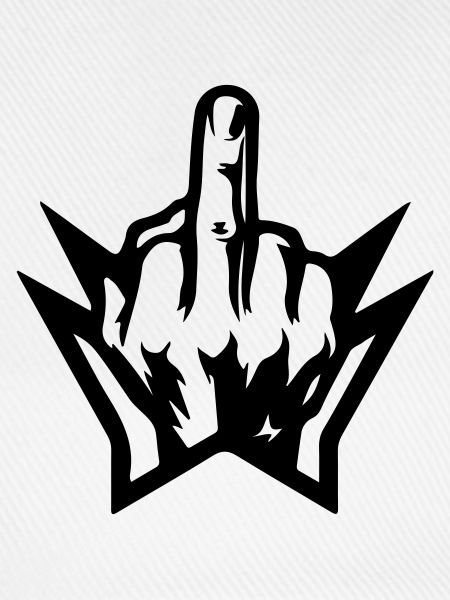 Mittelfinger Hand Zacken Schwarz