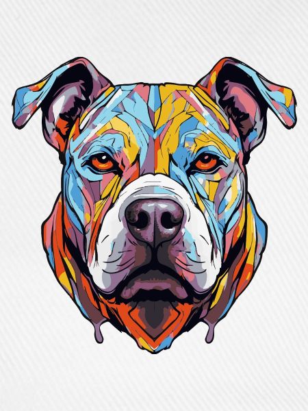 Hund Kopf Geometrisch Farbenfroh