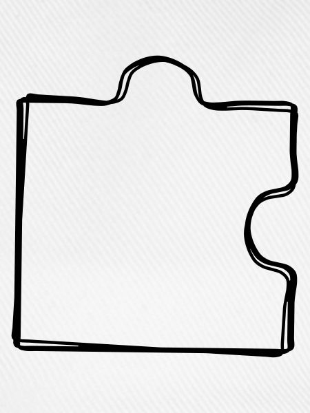 Puzzleteil handgezeichnet