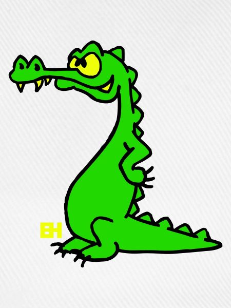 Smiling Crocodile, dreifarbiges Design