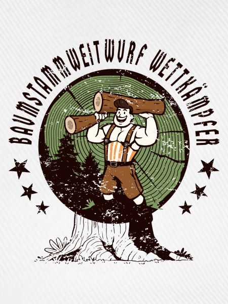 Baumstammweitwurf Wettkämpfer