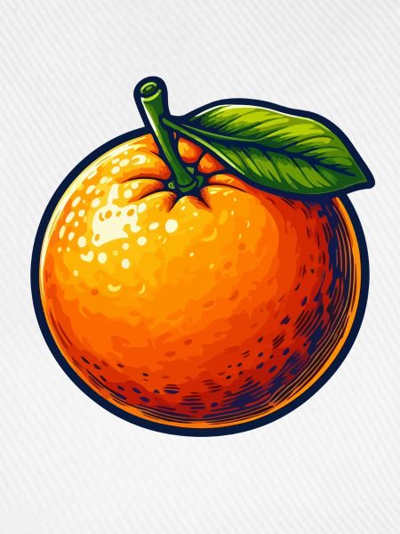 Mandarine mit Blatt