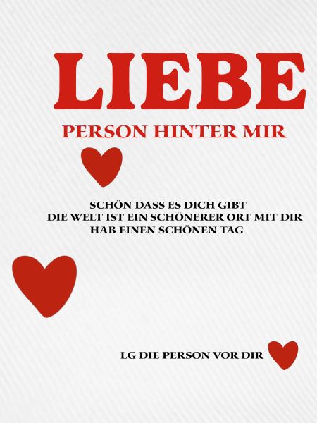 LIEBE Person Hinter mir