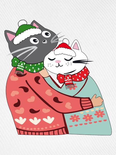  Katzen im Winterzauber