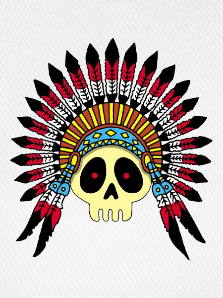 Indian Chief Skull (Farbe)