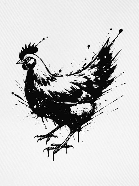 Hen Schwarze Tintenspritzer