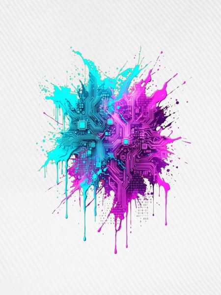 Cyber Splatter Digitale Tintenfusion