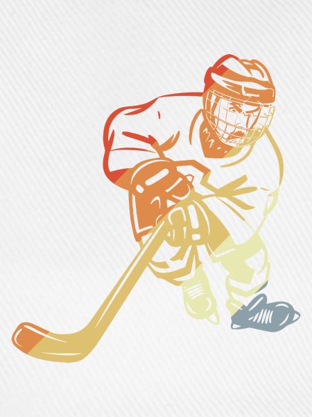 Eishockeyspieler Retro