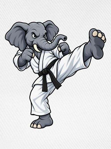 Elefant beim Karate