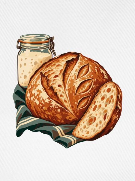 Sauerteiglaib und Starterglas