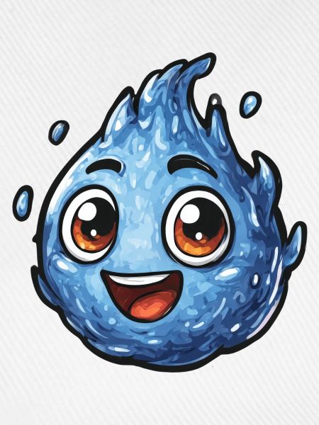 Kawaii Wassertropfen Smile