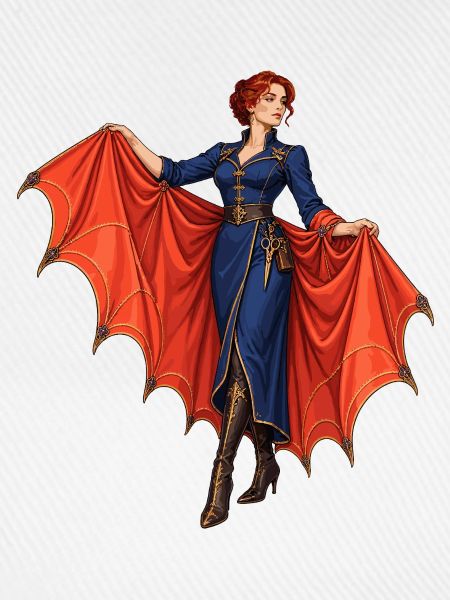 Vampir-Diva mit roten Flügeln