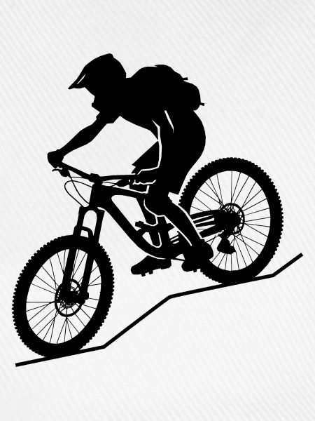 Dynamische Mountainbiker Silhouette