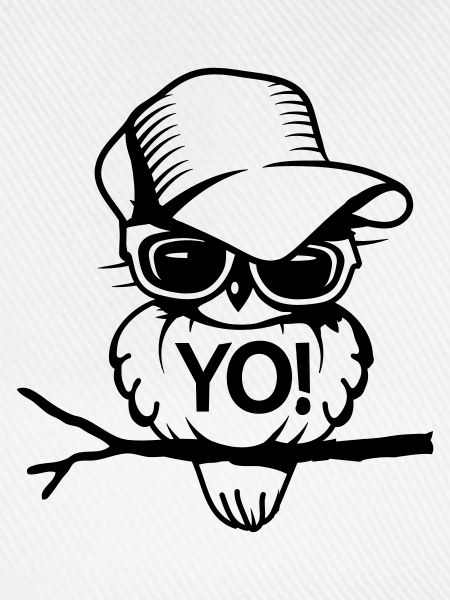 Vogel mit Brille und Baseballcap