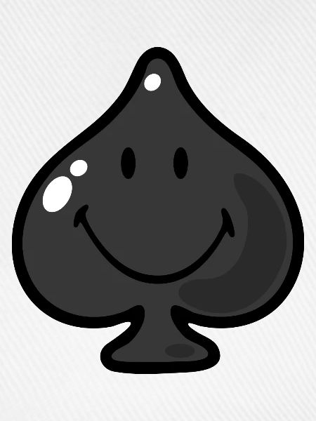 Smiley Spades Black