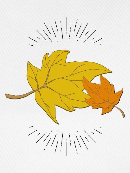 Herbstblatt mit Strahlen