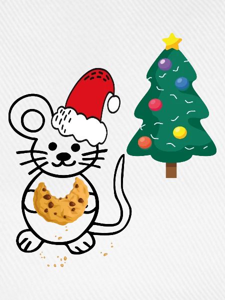 Weihnachten, Tannenbaum, Maus