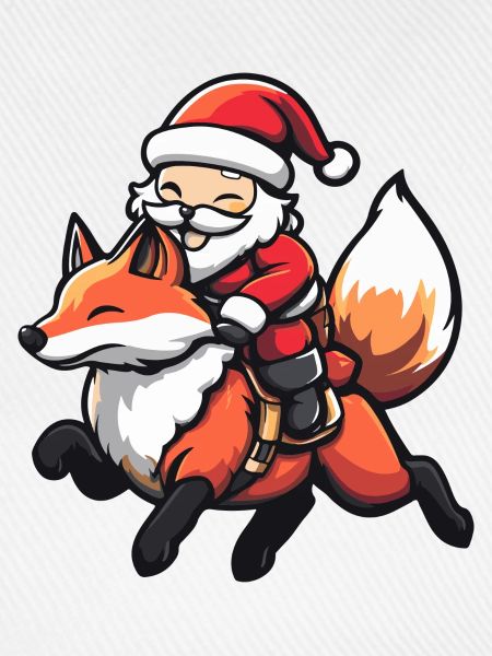Fuchs Weihnachtsmann Cartoon