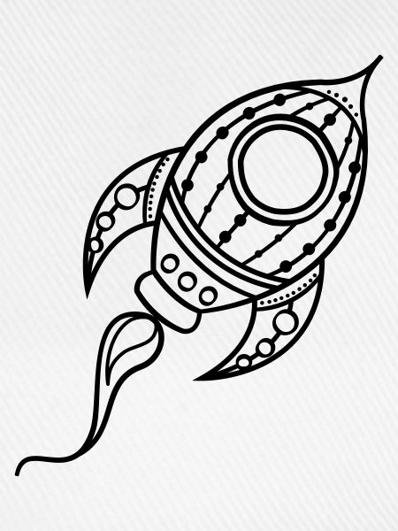Rakete Schiff Doodle Raumfahrt