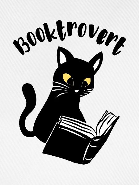 Booktrovert Katze mit Buch