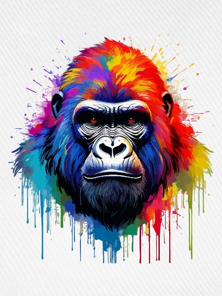 Regenbogen-Gorilla Kunst-Splash