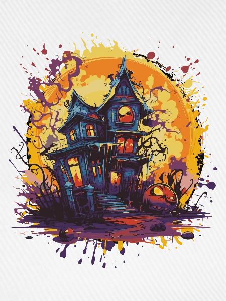 Spukhaus im Halloweenmond