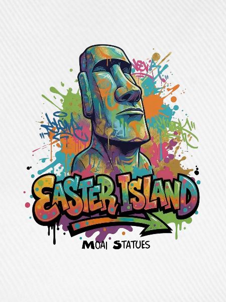 Moai – Hüter der Osterinsel - Vibrant Graffiti 
