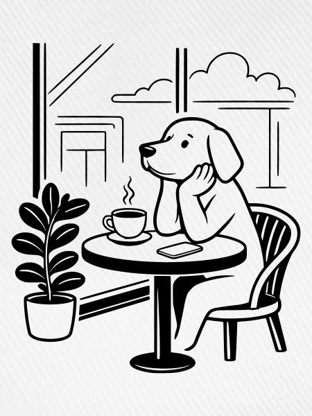 Hund im Café